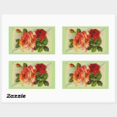 Mooi  rozenboeket rechthoekige sticker (Vel)