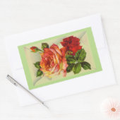 Mooi  rozenboeket rechthoekige sticker (Envelop)