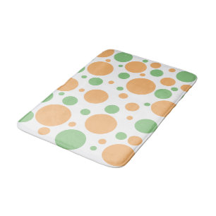 Mooi saliegroen oranje polka stippen badmat
