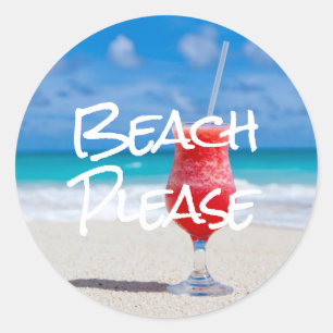 Mooi Sandy Beach Please Red Daiquiri Sticker
