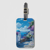 Mooi Santorini Griekenland Ocean Uitzicht Bagagelabel (Voorkant (verticaal))