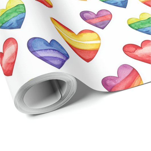 Mooi schattig ontwerp met harten veelkleurig cadeaupapier (Rol Hoek)