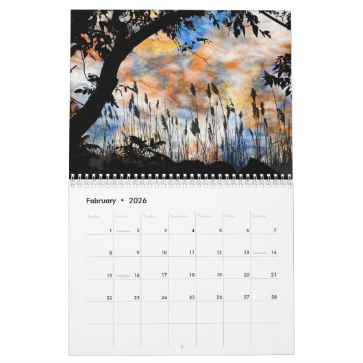 Mooi schilderij Abstracte kunst van het landschap  Kalender (Feb 2026)