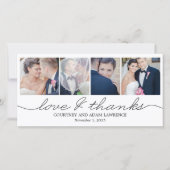 Mooi schrijven bruiloft dank u kaarten - Wit (Voorkant)