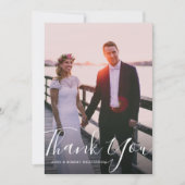 mooi script bruiloft bedankt fotokaart (Voorkant)