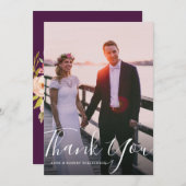 mooi script bruiloft bedankt fotokaart (Voorkant / Achterkant)