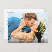 Mooi script | bruiloft dank u briefkaart (Voorkant / Achterkant)