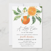 mooi script citrus sinaasappels baby shower kaart (Voorkant)