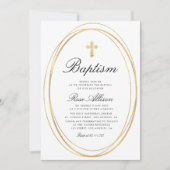 mooi script faux gold lijst baptisme kaart (Voorkant)