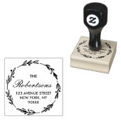 Mooi script huisadres 	rubberstempel (Gestempeld)