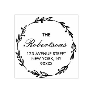 Mooi script huisadres 	rubberstempel
