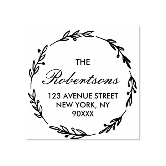 Mooi script huisadres 	rubberstempel (Afrduk)