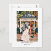 Mooi Script Liefde & Bedankt Trouwfoto Briefkaart (Voorkant / Achterkant)