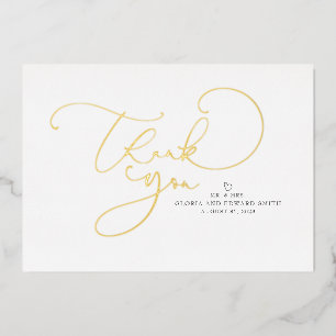Mooi script Mr. en Mrs Wedding Dank u. Folie Uitnodiging