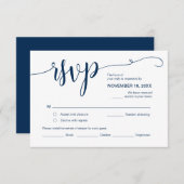 Mooi script, RSVP, zwart, Reageer Informatiekaartje (Voorkant / Achterkant)
