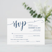 Mooi script, RSVP, zwart, Reageer Informatiekaartje (Staand voorkant)