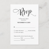 Mooi script, viering RSVP, zwart, reageren Informatiekaartje (Voorkant)