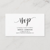 Mooi script, zwart, viering, RSVP reageren Informatiekaartje (Voorkant)