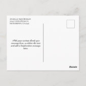 Mooi script zwart-wit bedankt briefkaart (Achterkant)
