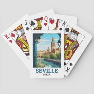 Mooi Sevilla Schoonheid van Andalusië Spanje Reize Pokerkaarten