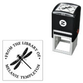 Mooi silhouet van libel #2 bibliotheek boeknaam  zelfinktende stempel (In situ)