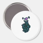 Mooi skelet handen met een hartsignaal voor H Magneet (Voorkant / Achterkant)