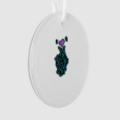 Mooi skelet handen met een hartsignaal voor H Ornament (voorkant)