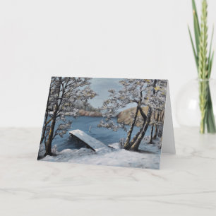 Mooi sneeuwlandschap, winterscène feestdagen kaart