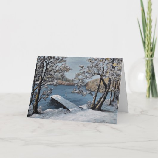 Mooi sneeuwlandschap, winterscène feestdagen kaart (Voorkant)