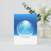 Mooi sneeuwwereldbol briefkaart (Staand voorkant)