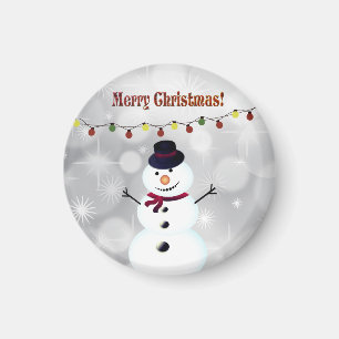 Mooi, snowman met kerstmis magneet
