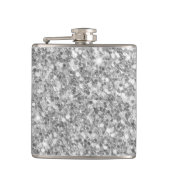 Mooi Sparkle Silver Grey Glitter Patroon Heupfles (Voorkant)