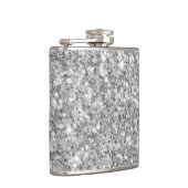 Mooi Sparkle Silver Grey Glitter Patroon Heupfles (Rechts)