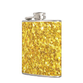 Mooi sprankelend geel glitterpatroon heupfles (Links)