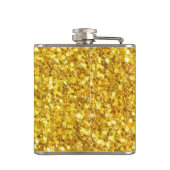 Mooi sprankelend geel glitterpatroon heupfles (Achterkant)