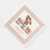 Mooi Sprookje Verjaardag Roze Bloemen Aangepast Fe Servet (Hoek)