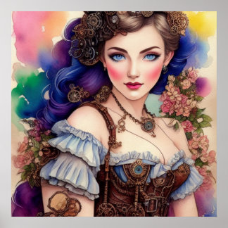 Mooi Steampunk Girl Poster