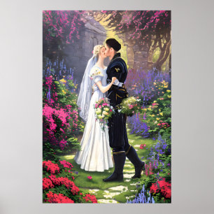 Mooi stel in het park poster