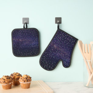 Mooi sterrenstelsel, sterren ovenwant & pannenlap set