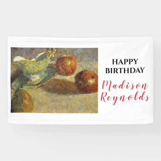 Mooi stilleven met Antiek en fruit Spandoek (Horizontaal)