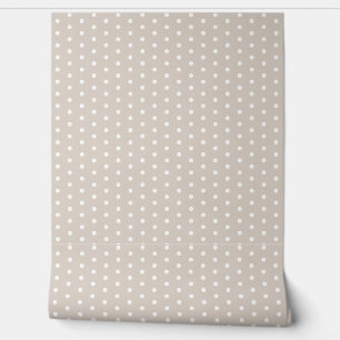 Mooi Stippenpatroon Steen Wit Schattig Elegant Behang