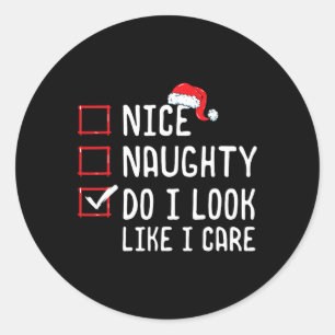 Mooi stout, ik zie eruit alsof ik de kerstlijst zo ronde sticker