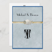 Mooi strand, bruiloft, zeester, goud kaart (Voorkant / Achterkant)