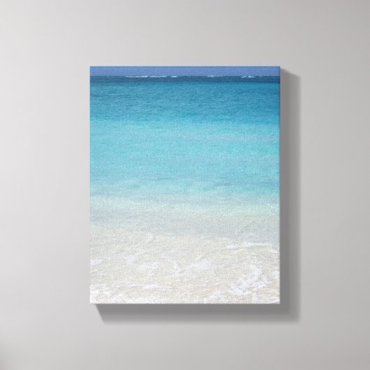 Mooi strand | Foto van Turks- en Caicoseilanden Canvas Afdruk (Voorkant)