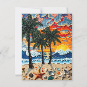 Mooi Strand Gelukkig   Groetjes Briefkaart