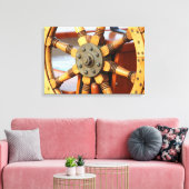 Mooi, Sturdy Wooden Ship's Wheel Canvas Afdruk (Insitu (Woonkamer))