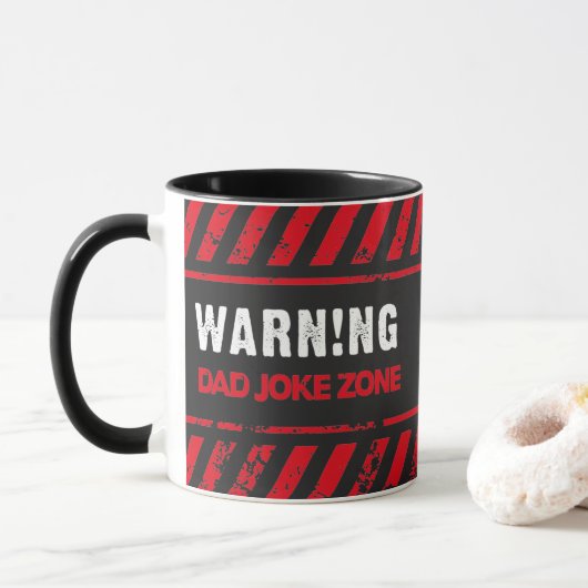 Mooi tekstontwerp Attentie Pap Joke Zone Mok (Met donut)