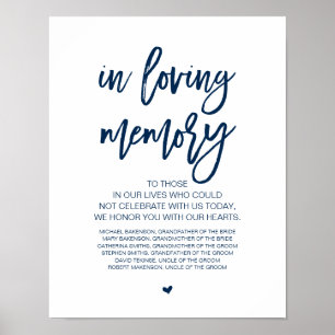 Mooi ter liefdevolle herinnering, marineblauw herd poster