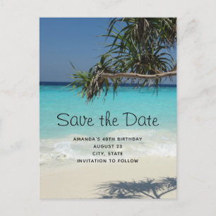 Mooi Tropical Ocean Paradise Save the Date Uitnodiging Briefkaart