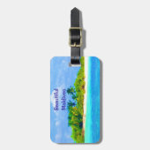Mooi tropisch eiland op de Malediven Bagagelabel (Voorkant verticaal)